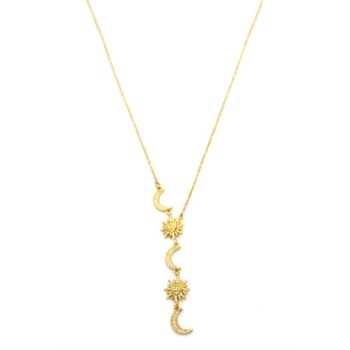 Ay Yıldız Y Kolye - Altın