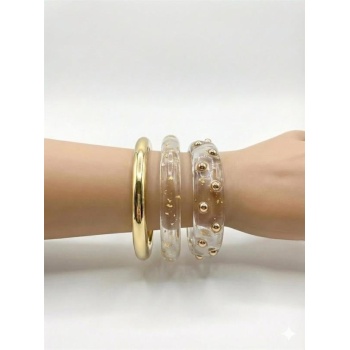 3Lü Set Bilezik - Şeffaf