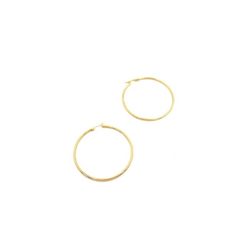 Çelik Halka Küpe - 5 cm - Altın