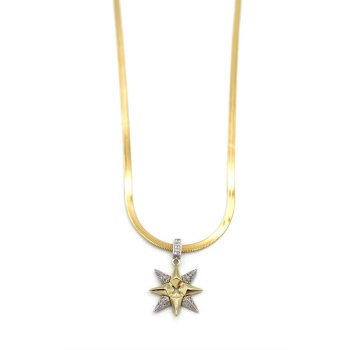Kuzey Yıldızı İtalyan Zincir Kolye - Altın