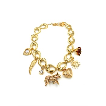 Metal Zebra Kolye - Altın