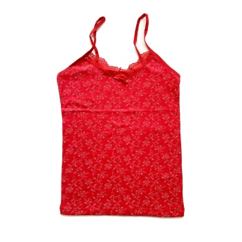 Kadın Askılı Desenli Atlet Dantelli Empirme Pamuklu Penye D9