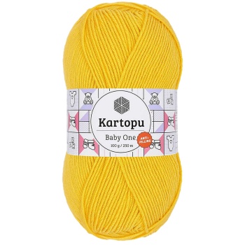 1 Adet Baby One Tüylenmeyen El Örgü İpi Yünü Sarı K154