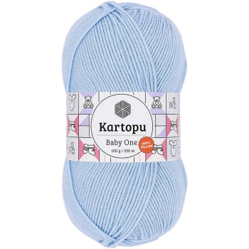 1 Adet Baby One Tüylenmeyen El Örgü İpi Yünü Mavi K544