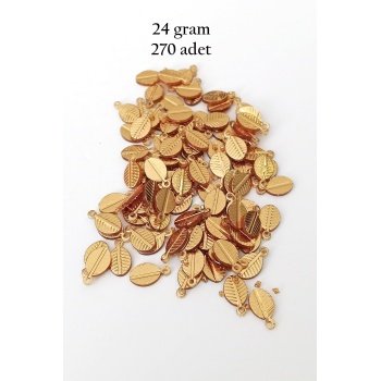 Oya Abiye Bileklik Kolye Pleksi Metalik Plastik Pul Altın Renk 24 gram 270 adet - BNC538