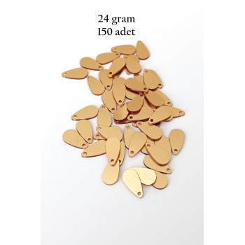 Oya Abiye Bileklik Kolye Pleksi Metalik Plastik Pul Altın Renk 24 gram 150 adet - BNC544