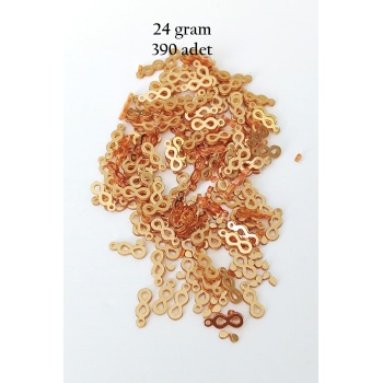 Oya Abiye Bileklik Kolye Pleksi Metalik Plastik Pul Altın Renk 24 gram 390 adet - BNC547