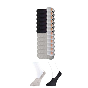 Siyah ve Gri Erkek Babet Çorap 12 çift