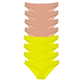 8 adet Süper Eko Set Likralı Kadın Slip Külot Sarı Ten