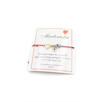 Kalp Marteniçka Bileklik - Kırmızı