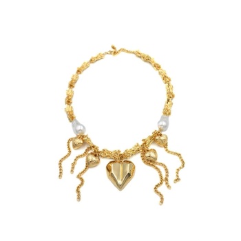 Metal Kalp Kolye - Altın