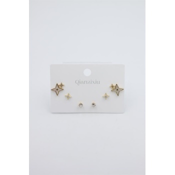 Çoklu Set Küpe - Altın