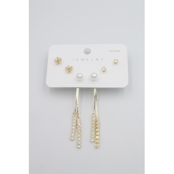 Çoklu Set Küpe - Altın