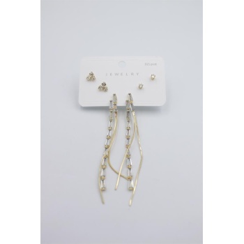 Çoklu Set Küpe - Altın