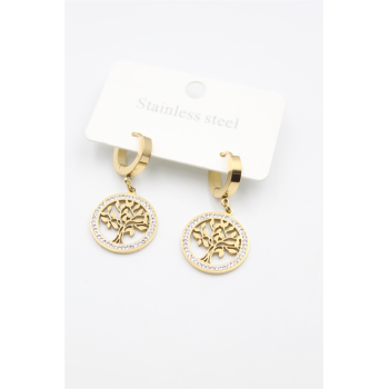 Hayat Ağacı Küpe - Altın