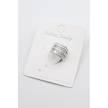 Taşlı Kıkırdak Küpe - Gümüş