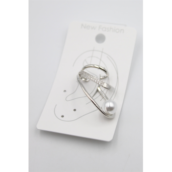 Taşlı Kıkırdak Küpe - Gümüş