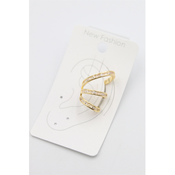 Taşlı Kıkırdak Küpe - Altın