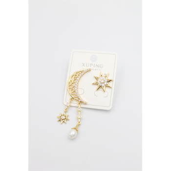 Ay Yıldız Küpe - Altın