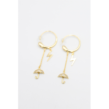 Şemsiye Küpe - Altın