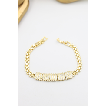 Taşlı Xuping Bileklik - Altın