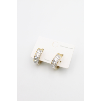 Taşlı Küpe - Altın