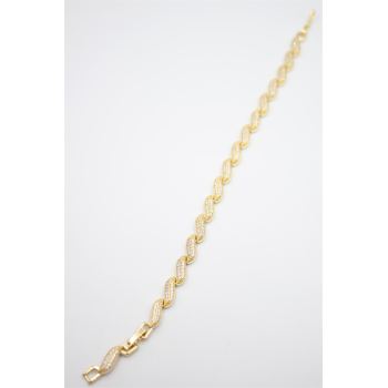 Taşlı Vip Bileklik - Altın