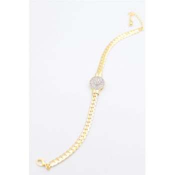 Taşlı Vip Bileklik - Altın