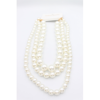 3lü İnci Set Kolye - Beyaz