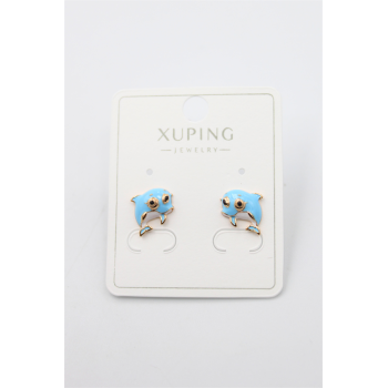 Yunus Balığı Küpe - Altın