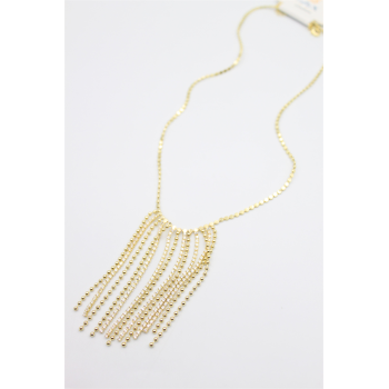 Ezme Zincir Sallantılı Kolye - Altın