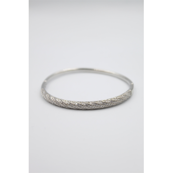 Taşlı Vip Bilezik - Gümüş