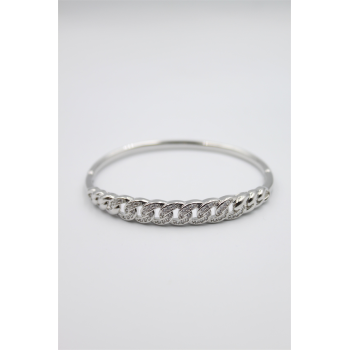 Taşlı Vip Bilezik - Gümüş