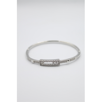 Taşlı Vip Bilezik - Gümüş