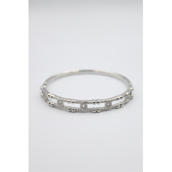 Taşlı Vip Bilezik - Gümüş