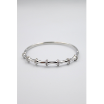 Taşlı Vip Bilezik - Gümüş