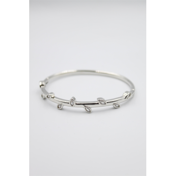 Taşlı Vip Bilezik - Gümüş