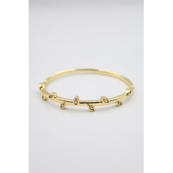 Taşlı Vip Bilezik - Altın