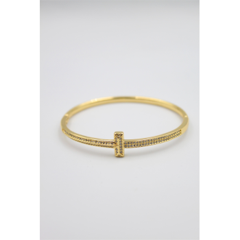 Taşlı Vip Bilezik - Altın