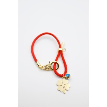 İpli Yonca Bileklik - Kırmızı