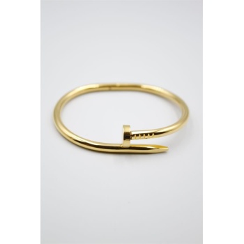 Taşsız Çivi Çelik Bilezik - Altın