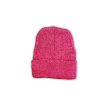 Unisex Basic Düz Katlamalı Bere Fuşya