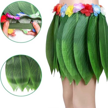 Tropikal Esintili Hawaii Yapraklı Parti Eteği Yetişkin Boy