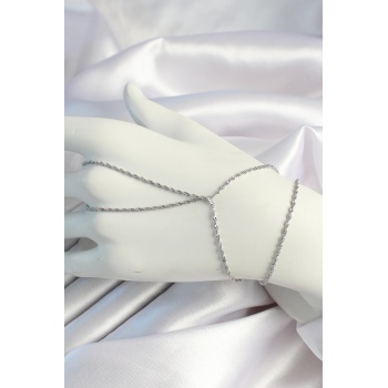 Pirinç Gümüş Renk Burgu Zincirli Şahmeran - TJ-SN646