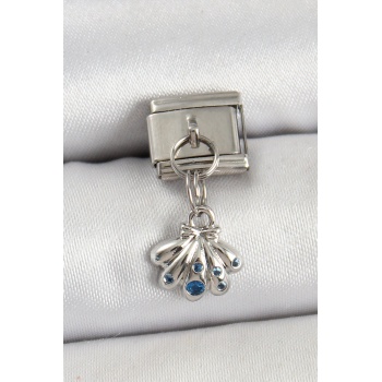 316L Çelik Sallantılı Fiyonklu Buket Model Gümüş Renk Nomination Charm - TJ-BC1444