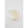 Little Love Girl 3lü Penye Soket Çorap 10137 Ekru