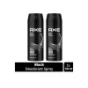 2 Adet Axe Erkek Deodorant & Bodyspray Black 48 Saat Etkileyici Koku Vücut Spreyi 150 ml