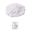 1.000 gram (1 kg.) 12mm Beyaz Renk Plastik İnci Boncuk Çanta ve Takı Yapım Boncuğu (~800 adet)