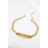 Plaka Zincir Bileklik - Altın