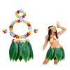 Yetişkin Hawaii Kostüm Seti - Yaprak Etek & Hawaii Set - 5 Parça